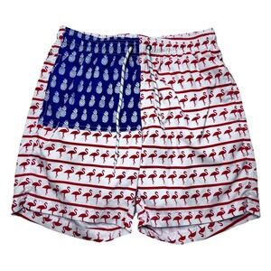 Men's Maamgic Swim Trunks Small Flamingo Pineapple Patriotic Board Shorts
